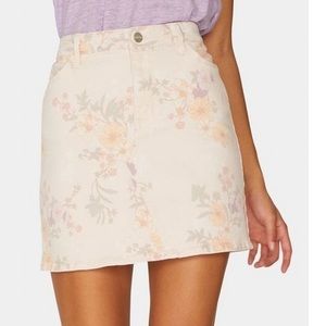 Sanctuary Pink Floral Denim Mini Skirt
